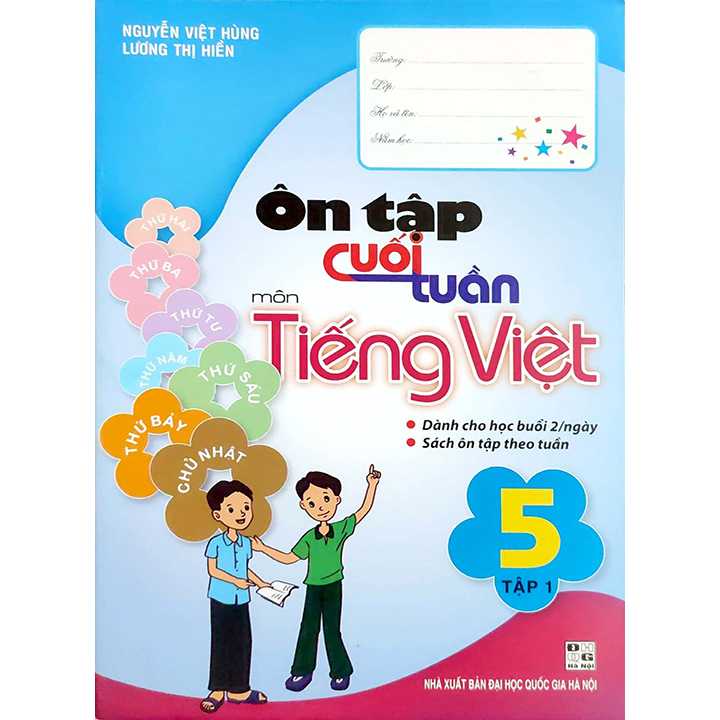 Sách bổ trợ (SBT) - Ôn Tập Cuối Tuần Môn Tiếng Việt Lớp 5 Tập 1 Kết nối tri thức