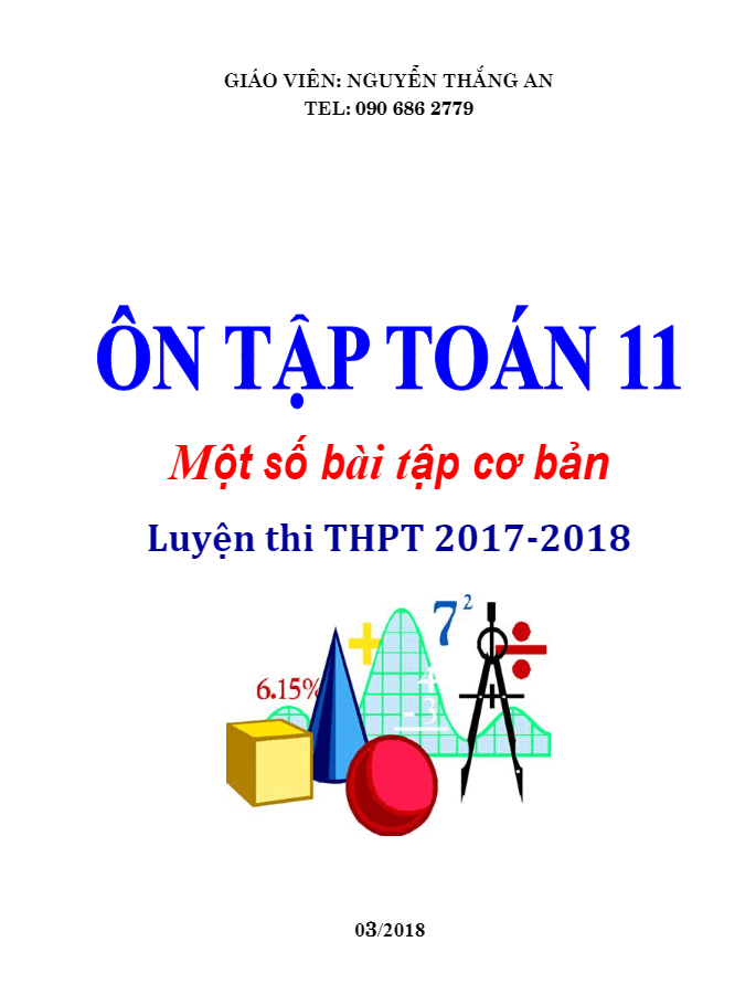 Bài tập cơ bản ôn tập lớp 11 môn Toán luyện thi THPT Nguyễn Thắng An