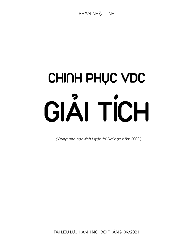 Chinh phục vận dụng vận dụng cao Giải tích Phan Nhật Linh