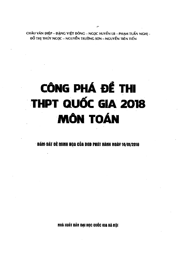 Công phá đề thi THPT Quốc gia 2018 môn Toán