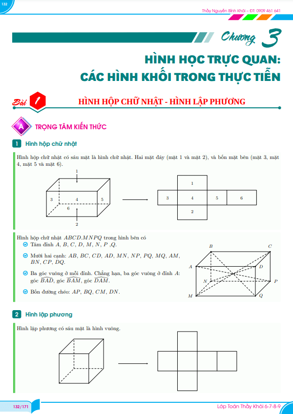 Phân dạng và bài tập các hình khối trong thực tiễn lớp 7 môn Toán Chân Trời Sáng Tạo