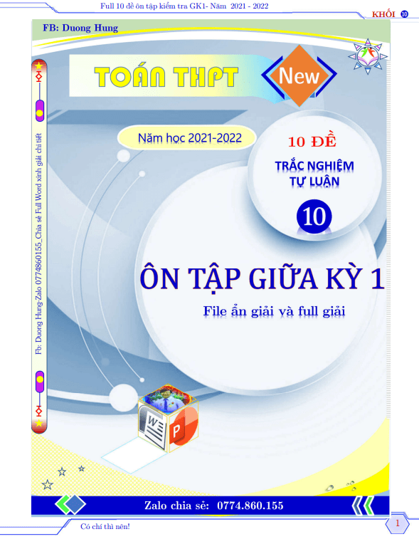 Tuyển tập 10 đề ôn tập kiểm tra giữa học kì 1 (HK1) lớp 10 môn Toán năm học 2021 2022