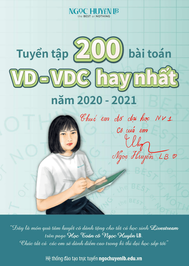 Tuyển tập 200 bài toán VD VDC hay nhất ôn thi THPT 2020 2021 môn Toán