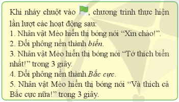 Để tạo chương trình Địa điểm yêu thích, em hãy thực hiện lần lượt các bước sau