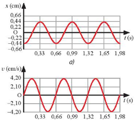   a) Hình dạng đồ thị vận tốc – thời gian của vật. b) Chu kì của vận tốc của vật.
