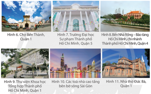 Đọc thông tin và quan sát các hình 6, 7, 8, 9, 10, 11, cho biết tại sao Thành phố Hồ Chí Minh là trung tâm kinh tế, văn hóa, giáo dục của cả nước.
