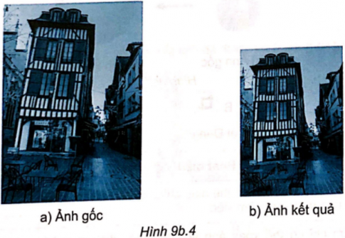 9b.6. Bạn An đã sử dụng phần mềm chỉnh sửa ảnh để chỉnh sửa ảnh gốc và thu được ảnh kết quả (Hình 9b.4). Em hãy quan sát hình và trả lời câu hỏi.