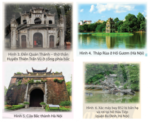 Đọc thông tin kết hợp quan sát các hình từ 3 đến 6, em hãy trình bày một số câu chuyện, sự kiện gắn với lịch sử của Thăng Long - Hà Nội