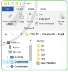 Nếu xóa thư mục Lop4 ở Hình 2 thì các thư mục, tệp nào bị xóa