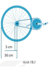 19.1. Một xe đạp có bán kính líp xe là 3 cm, bán kính bánh xe là 36 cm (Hình 19.1) Phát biểu nào dưới đây là đúng?