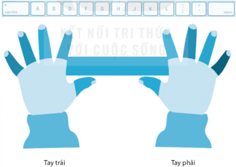  Nối mỗi ngón tay (út, áp út, giữa , trỏ) với phím xuất phát trên bàn phím cơ sở.