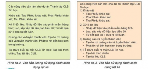 Giải tin học lớp 8 Kết nối bài 8 Làm việc với danh sách dạng liệt kê và hình ảnh trong văn bản
