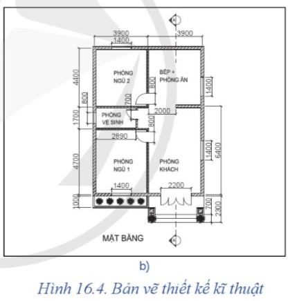 Hình 16.4 là bản vẽ của các ngành nghề nào?