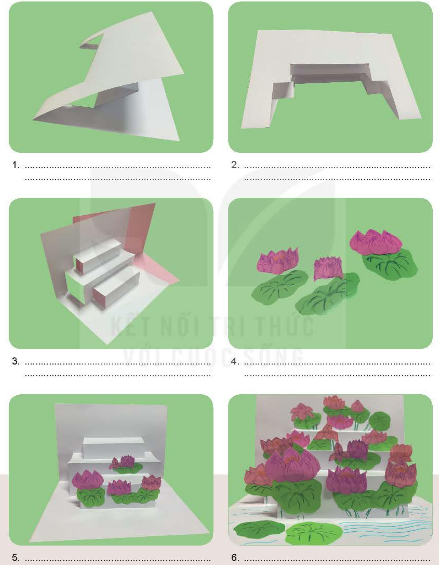 Câu hỏi 5. Hãy mô tả các bước gợi ý thực hành sáng tạo một sản phẩm mĩ thuật lớp 3D thể hiện về chủ đề Cảnh đẹp quê hương