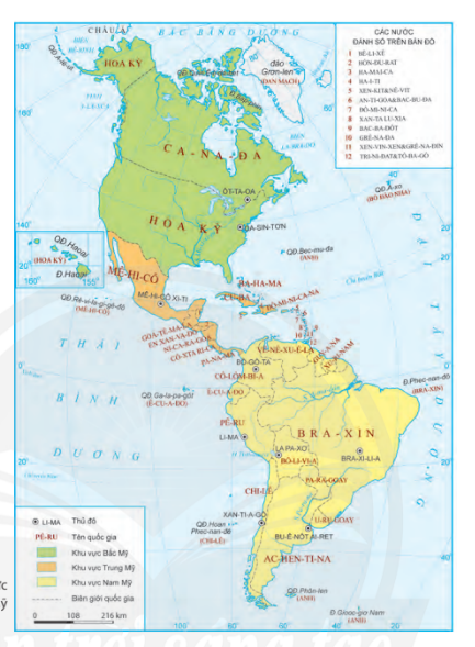 Giải bài 13 Phát kiến ra châu Mỹ, vị trí địa lí và phạm vi châu Mỹ