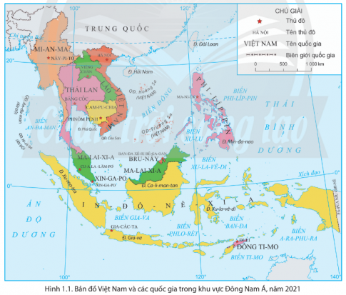 Dựa vào hình 1.1 và thông tin trong bài, em hãy cho biết những đặc điểm nổi bật về phạm vi lãnh thổ Việt Nam.