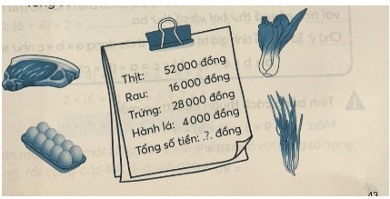 Tổng số tiền bà đi chợ là bao nhiêu