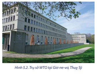 Dựa vào hình 5.2 và thông tin trong bài, hãy trình bày về Tổ chức Thương mại Thế giới.