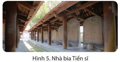 Quan sát các hình từ 1 đến 5 và đọc thông tin, em hãy xác định một số công trình tiêu biểu thuộc Khu di tích Văn Miếu - Quốc Tử Giám