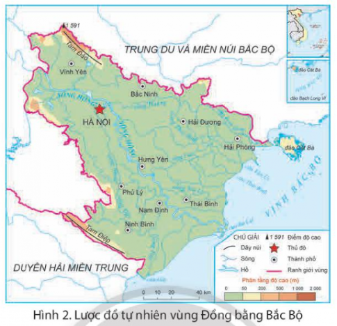   - Xác định trên lược đồ vị trí vùng Đồng bằng Bắc Bộ  - Kể tên các vùng và vịnh biển tiếp giáp với vùng Đồng bằng Bắc Bộ.