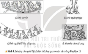 1. Đọc thông tin và quan sát hình 4, em hãy mô tả một số nét chính về đời sống vật chất và tinh thần của người Việt cổ.