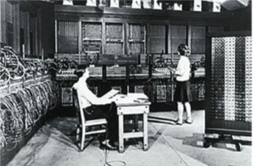 Em có nhận xét gì về sự phát triển của máy tính khi so sánh hình ảnh máy tính điện tử ENIAC (Hình 1) với máy tính bảng mỏng nhẹ hiện này