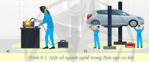 Quan sát Hình 9.1 và cho biết ngành nghề của những của những người thợ trong hình.