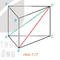 Cho hình lăng trụ đứng ABC.A'B'C' có ABC là tam giác vuông cân tại A, AB=a, AA'= h (H.7.77).