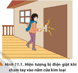  bị điện giật khi chạm tay vào tay nắm cửa kim loại (Hình 11.1)